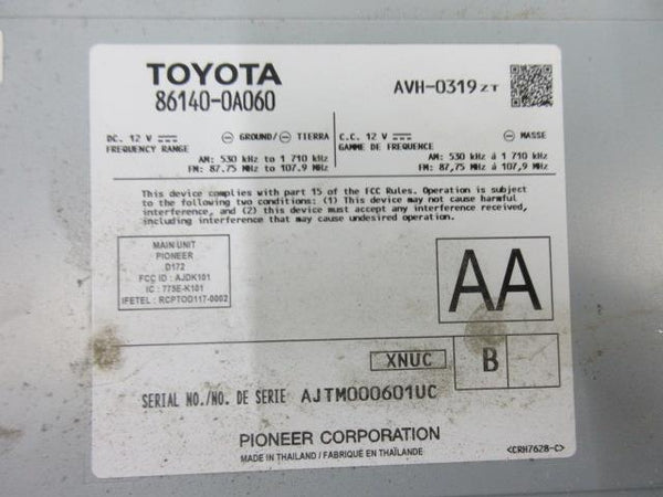 TOYOTA COROLLA CROSS 2022-2023 RADIO OEM SCREEN 7 ¨ NAVIGATION 86140-0A060