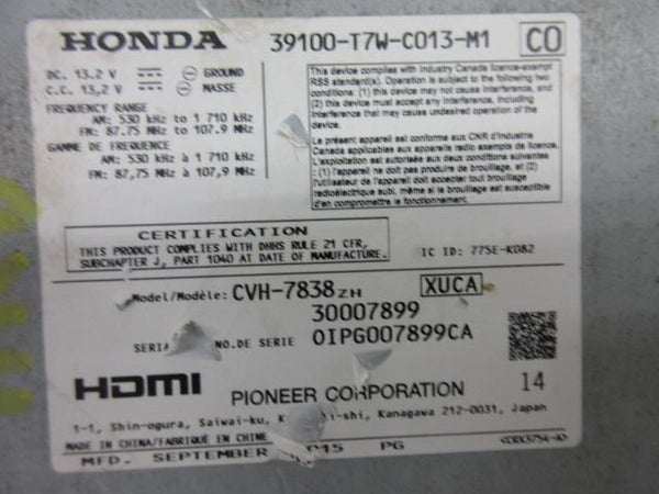 HONDA HR-V 2016-2017-2018 OEM RADIO APP 3BP3 SCREEN NAVIGATION 39100-T7W-C013-M1