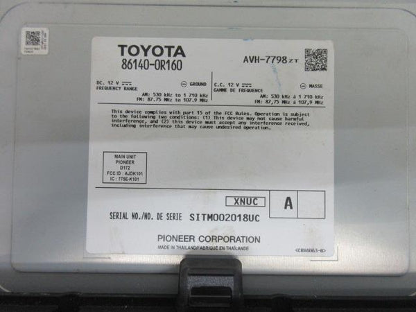 TOYOTA RAV-4 2019-2020-2021-2022 OEM RADIO SCREEN 7 ¨ MAP NAVIGATION 86140-0R160