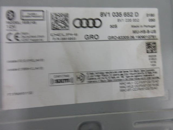 AUDI A3 2015-2019 OEM RADIO SCREEN BV0857273P NAVIGATION MULTIMEDIA BV1035652D