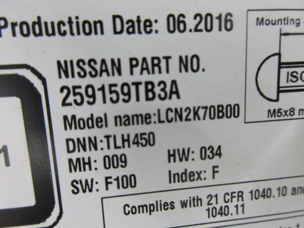 NISSAN ROGUE 2015-2016 OEM RADIO SATELLITE SD SCREEN 7 ¨ NAVIGATION # 259159TB3A