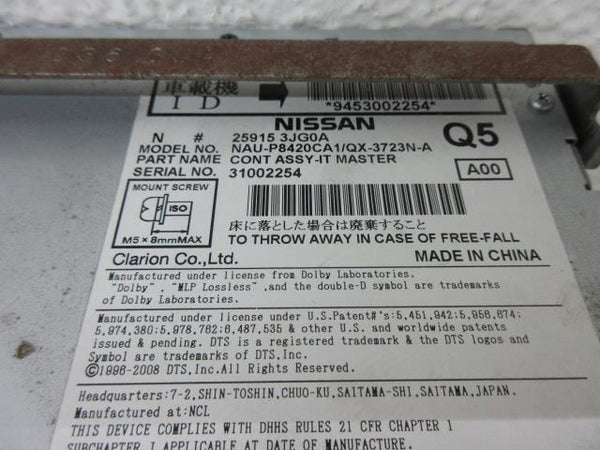 INFINITI JX35 QX60 2013-2014-2015-2016 OEM RADIO SCREEN NAVIGATION 25915-3JG0A