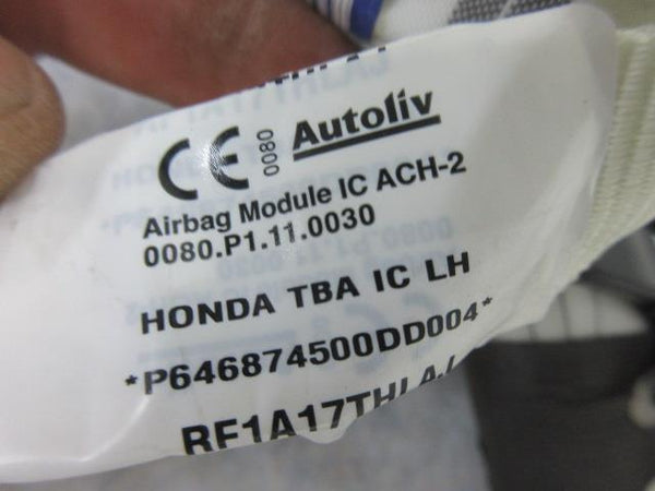 HONDA CIVIC SEDAN LX SI 2016-2019-2017-2018-2020-2021 curtain LEFT driver airbag