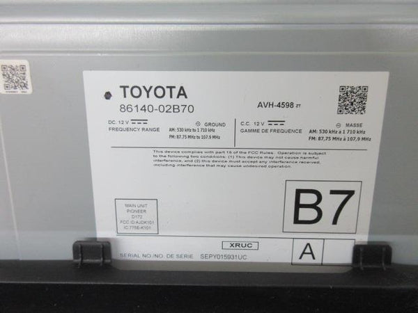 TOYOTA C-HR RAV-4 COROLLA 2020-2021 OEM RADIO SCREEN NAVIGATION 86140-02B70