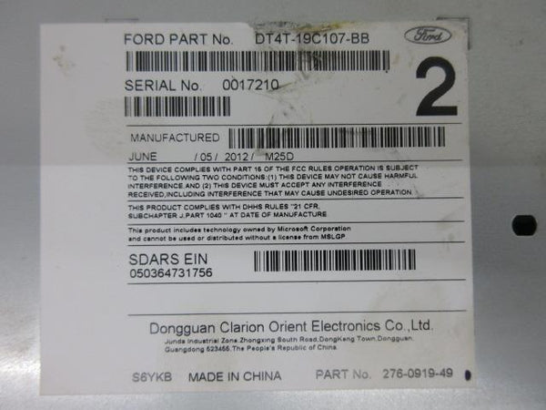 FORD EDGE 2011-2012-2013-2014 SYNC 2 OEM RADIO 1 CD NAVIGATION MAP 8 SCREEN