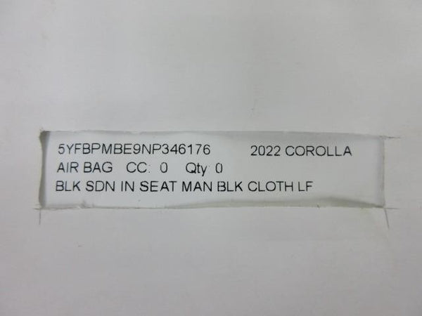 TOYOTA COROLLA 2020-2021-2022-2023-2024-2015 FRONT SEAT Airbag DRIVER LEFT SIDE