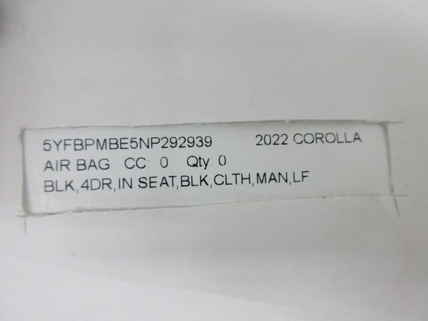 TOYOTA COROLLA 2020-2021-2022-2023-2024-2015 FRONT SEAT Airbag LEFT DRIVER SIDE