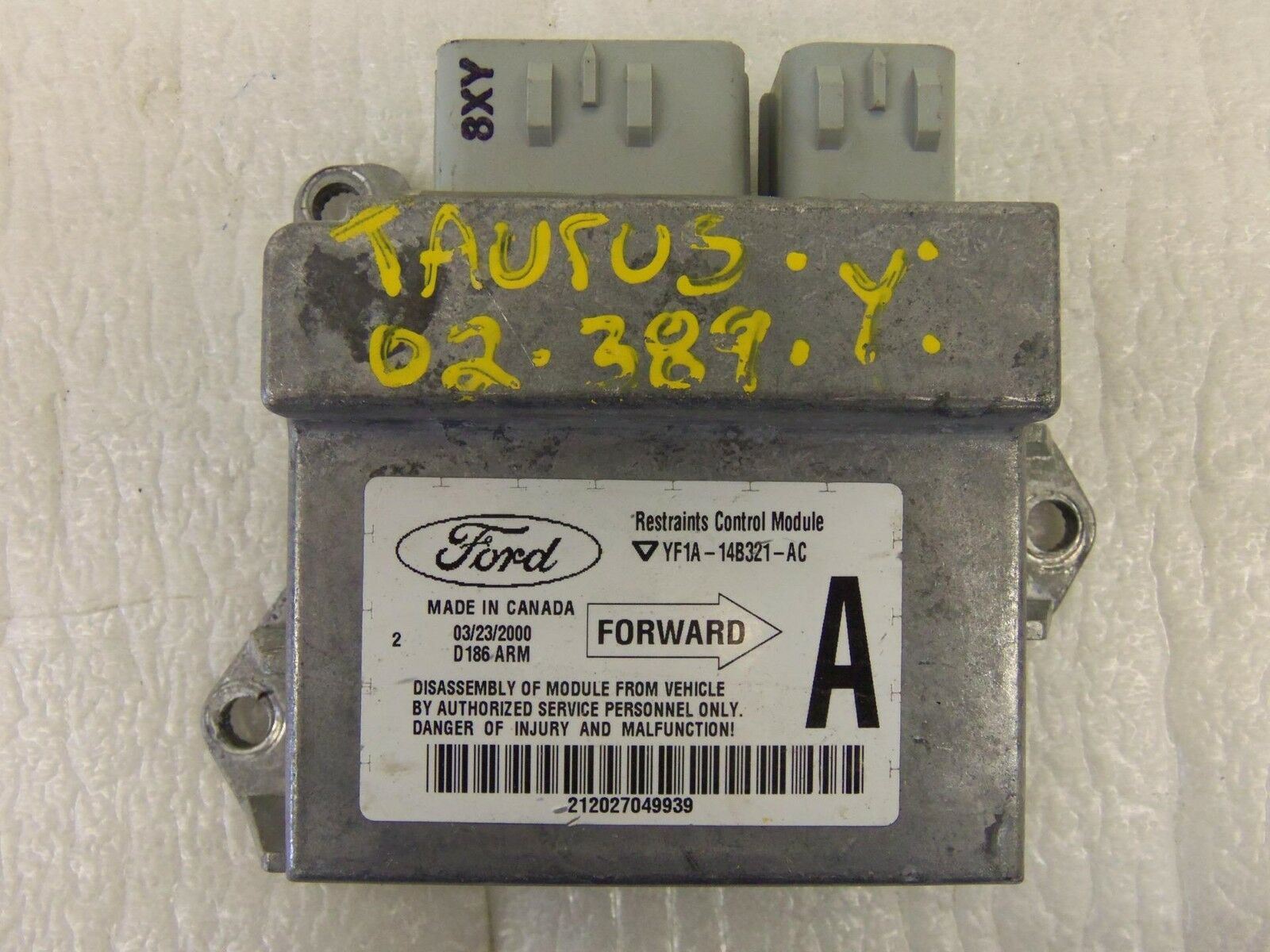 FORD TAURUS 2000 SRS MODULE COMPUTER # YF1A-14B321-AC